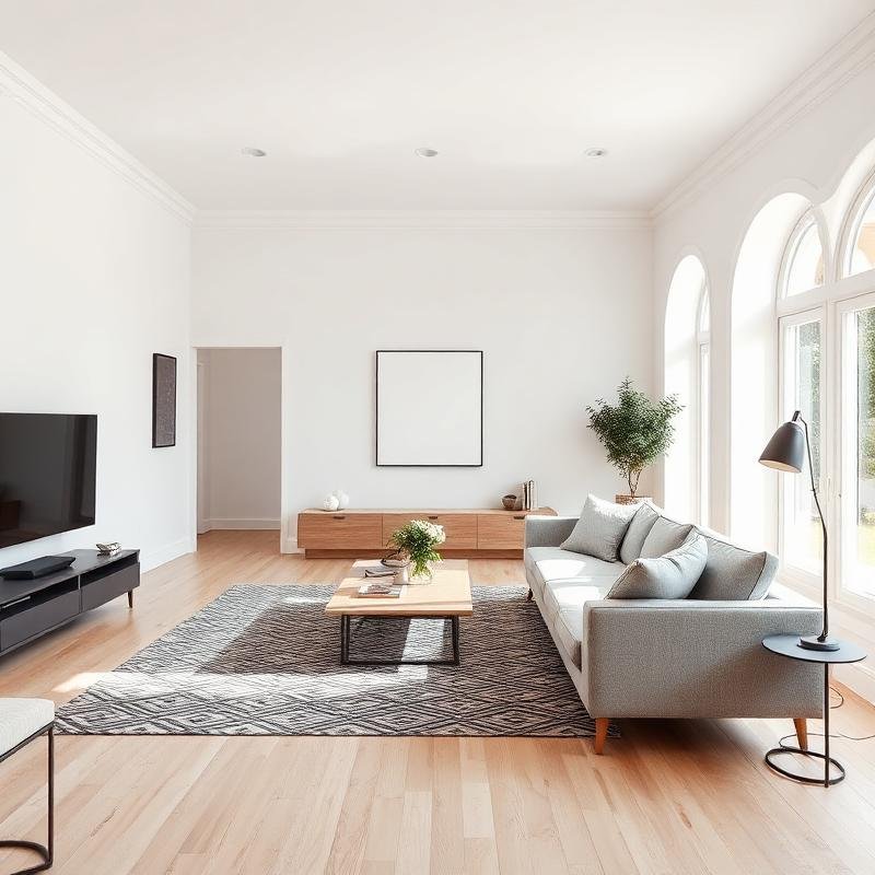 Salón contemporáneo reformado en Salou con suelos de madera natural y diseño diáfano